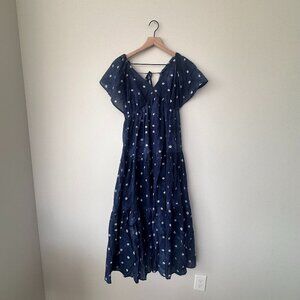 Madewell Tie-Back Flutter-Sleeve Midi Dress Size XXS NWT